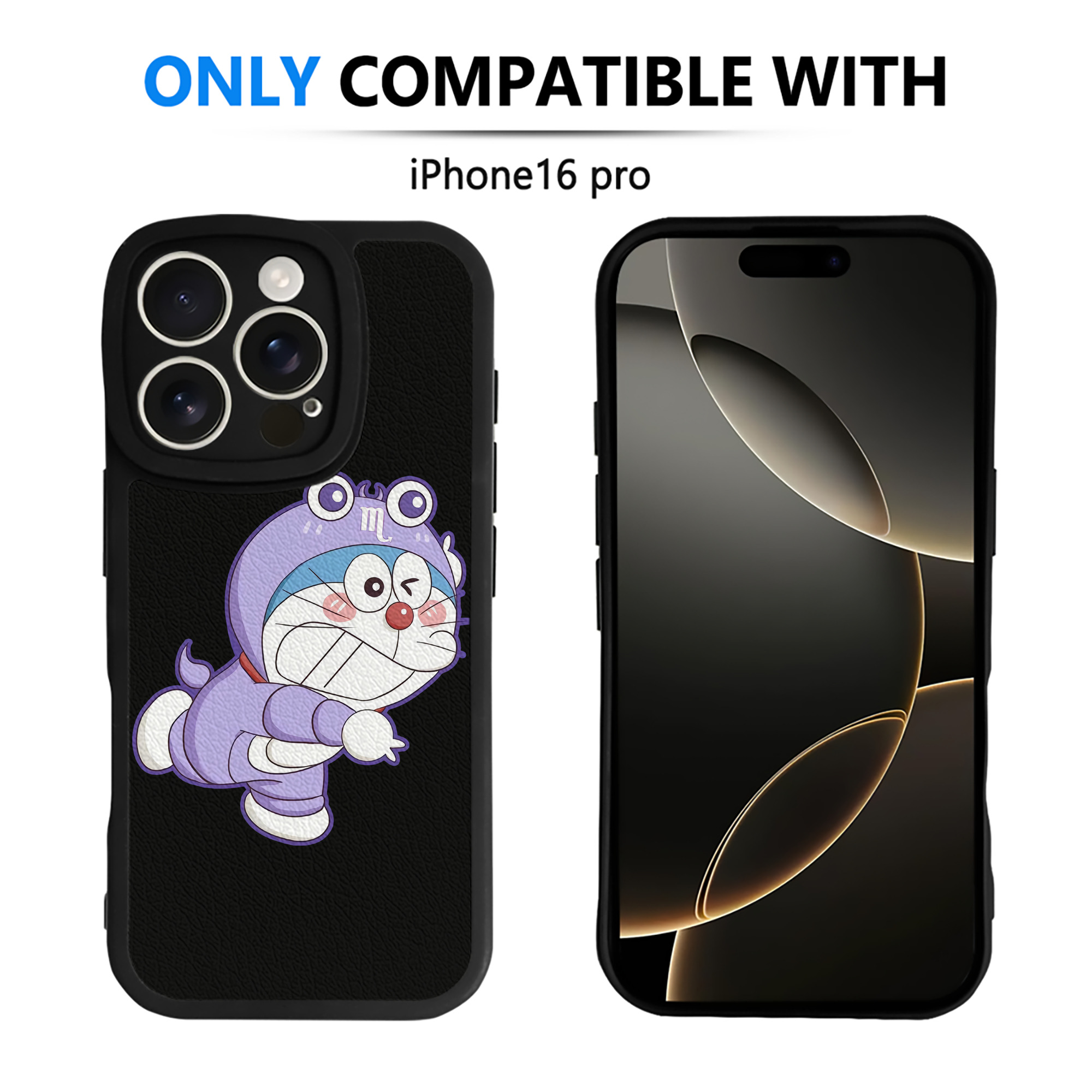 （画像用） ドラえもん Doraemon 【iPhone 16シリーズ対応】シリコンスマホケース（レザー調） 材質：シリコン